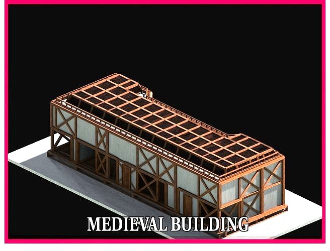 Medieval Low Poly Building  Castle Wooden Village Stone House 29