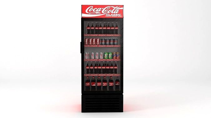 coca cola fridge display 3D model