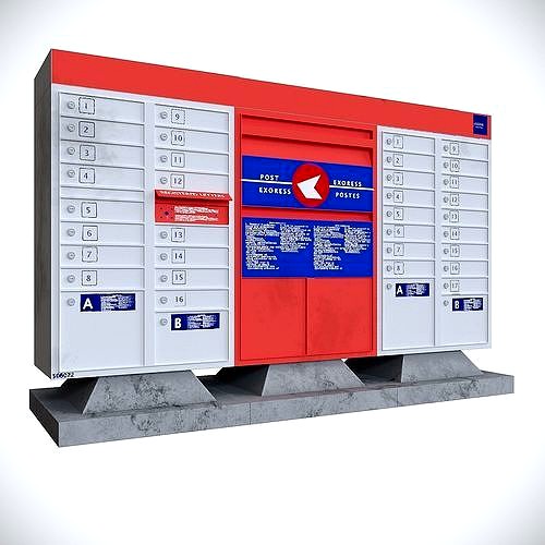 Post Mailbox Low-poly 3D model