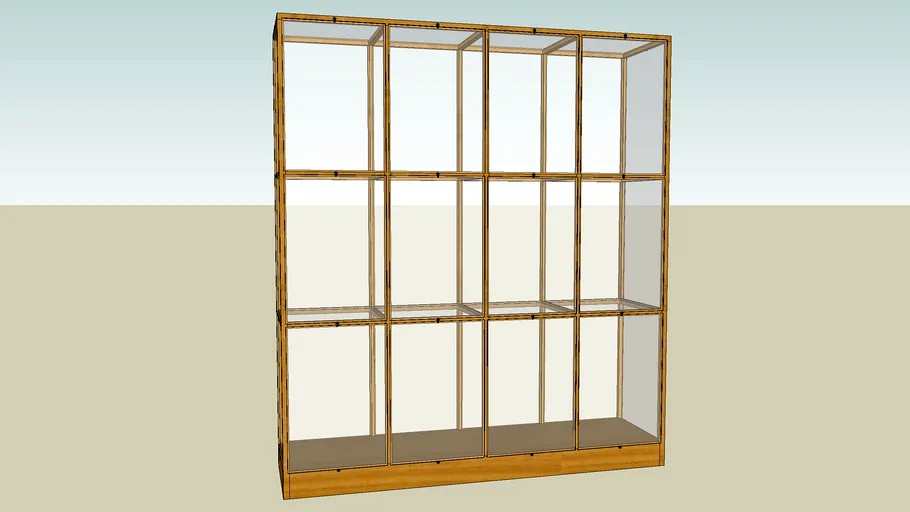 Display cabinet Piet Hein Eek Eiken vitrine 4 kolom