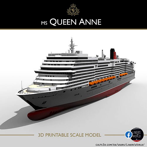 MS Queen Anne Cunard new cruise ship printable model | 3D