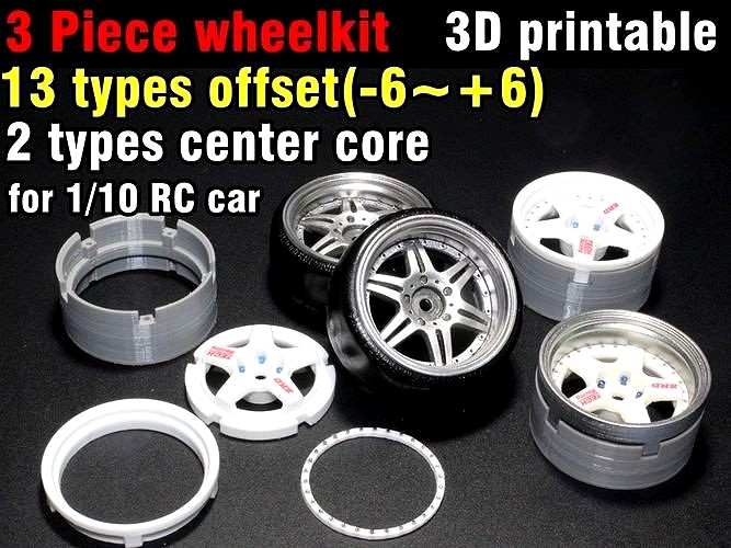 3d printable 3 piece wheel kit | 3D