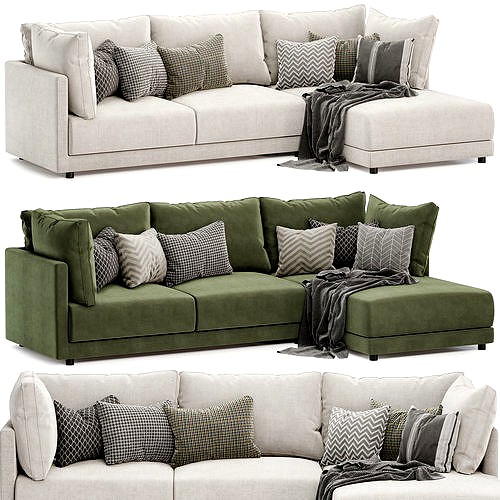Kerry 3 Seater Fabric Right Chaise Fabric Sofa