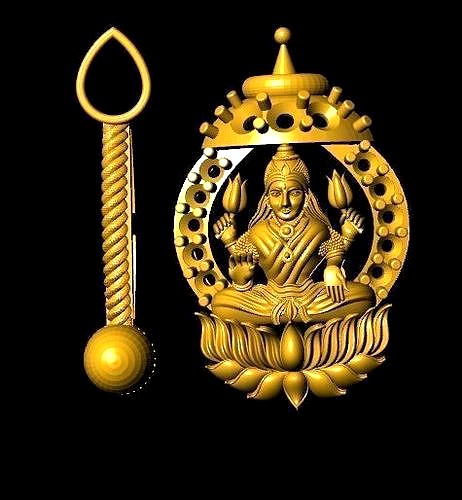 laxmi bhagwan with flower | 3D