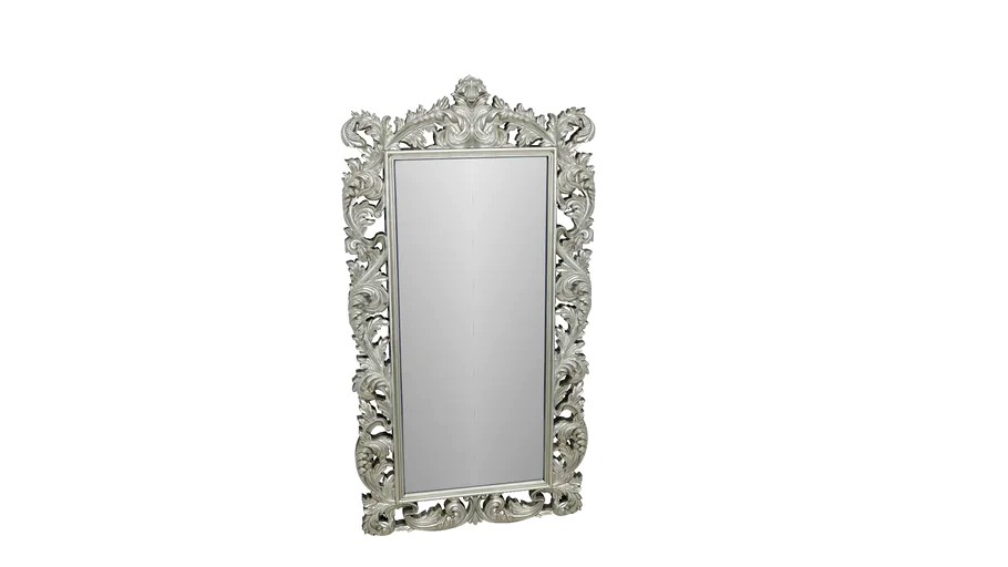 86331 Wall Mirror Baroque Valentina Silver 100x190cm