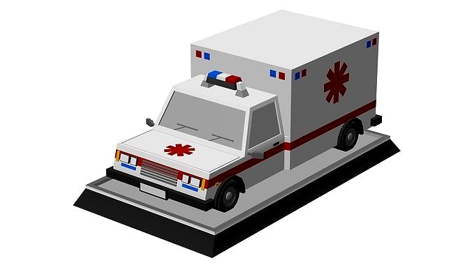 Ambulance Low Poly Car