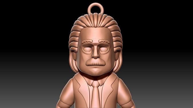 Albert Einstein Keychain | 3D