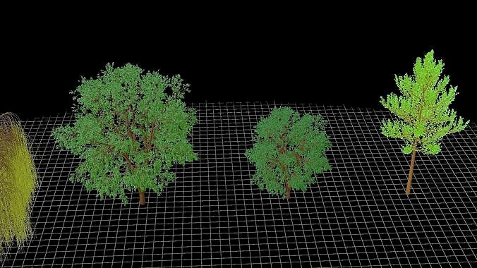 Collection of trees  Autumn and spring PBR low-poly game ready