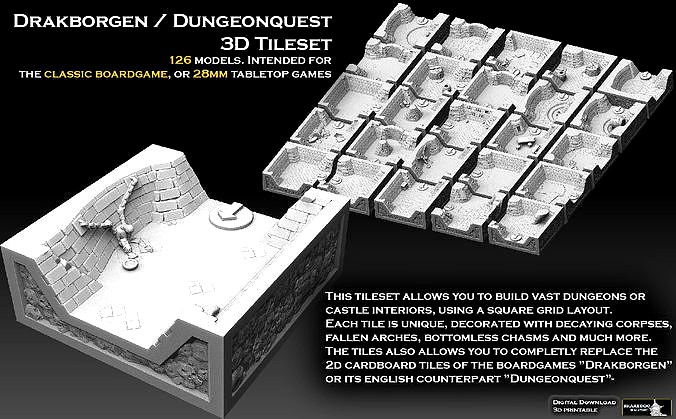 Drakborgen and Dungeonquest 3D Tile Set | 3D
