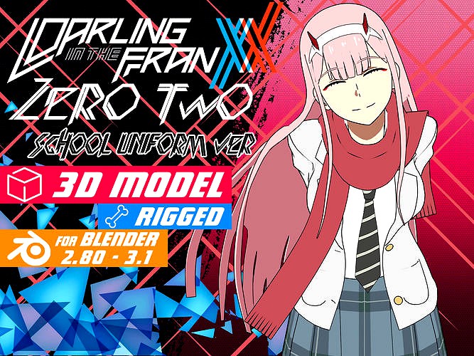 Zero Two School Uniform - Darling in the Franxx - Model 3D