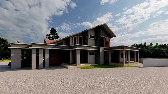 villa-Modern duplex villa 3D model