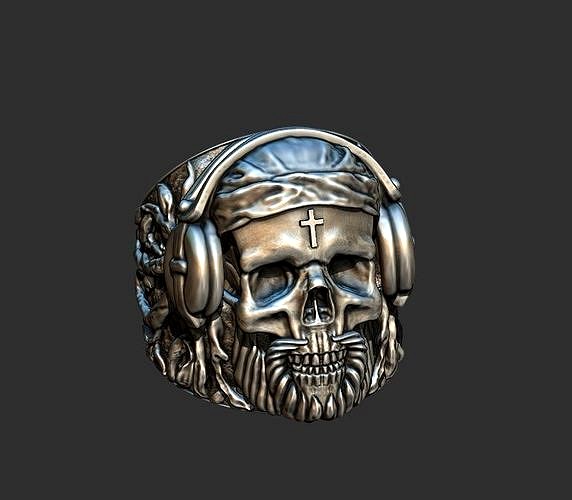 Skull ring in bandala | 3D