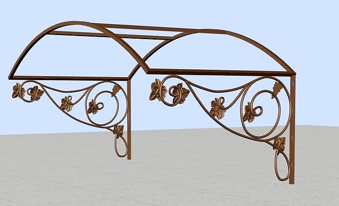 Wrought iron canopy 3D model