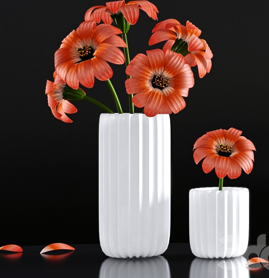 ORANGE FLOWER VASE