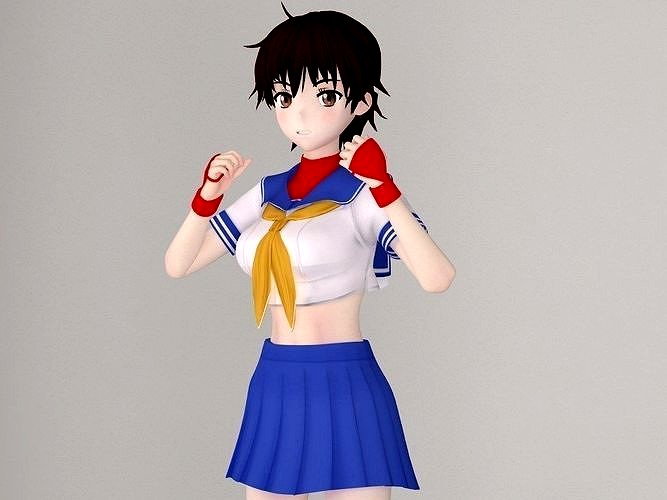 Sakura Kasugano anime girl pose 01