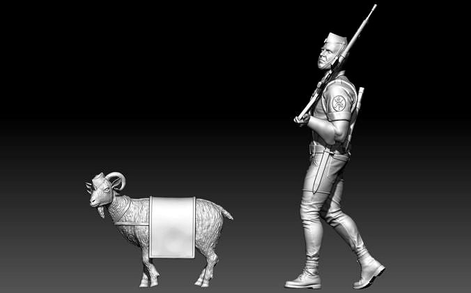 Soldado y cabra legion espanola | 3D