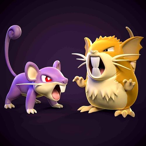 RATTATA AND RATICATE POKEMON | 3D