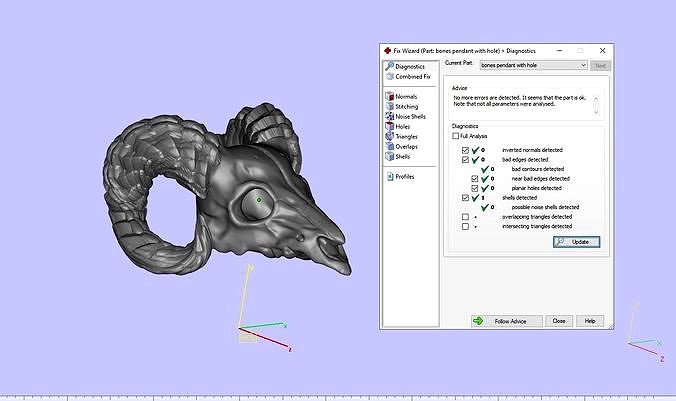 Ram skull rendant 3D print model | 3D