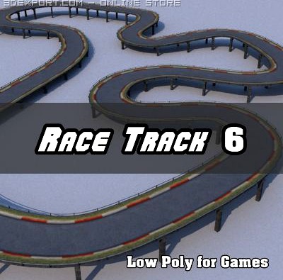Low Polygon Race Track 6 3D Model