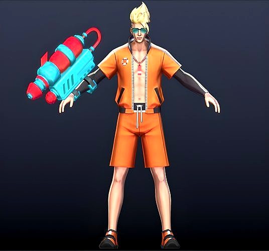 Male Lifeguard Character and Guns