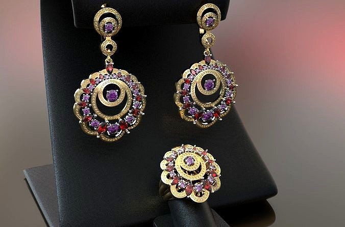 Jewelry flower colection for womans | 3D