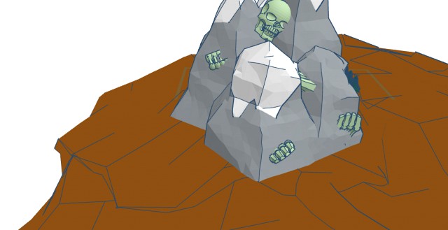 Skeleton stranded on mountain