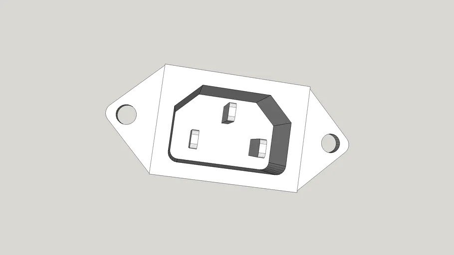 AC IEC connector 3d model