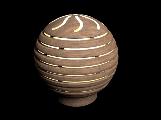 spherical wood lamp