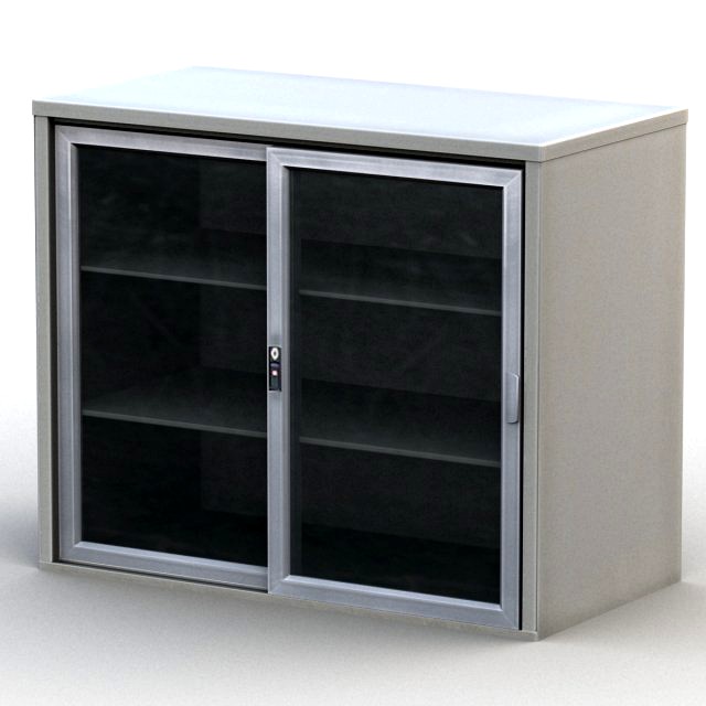 glass double-door cabine