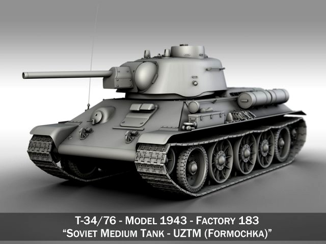 t-34-76 uztm - model 1943 - soviet medium tank