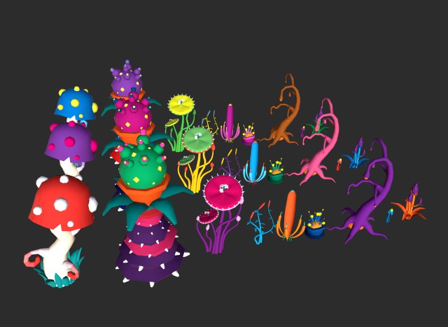 lowpoly alien plants pack
