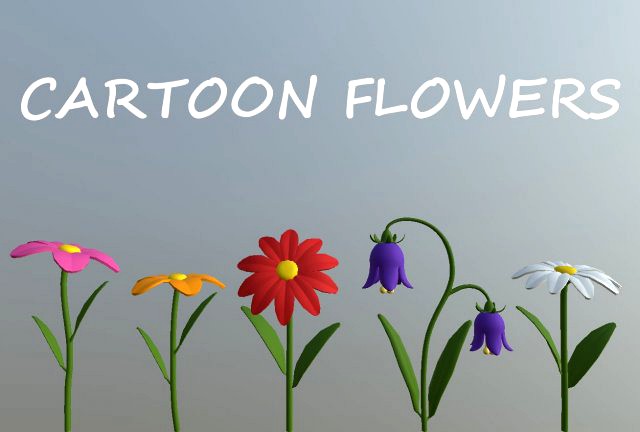 cartoon flowers and grass