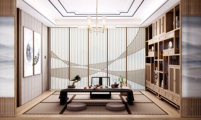 tatami tea house in japan