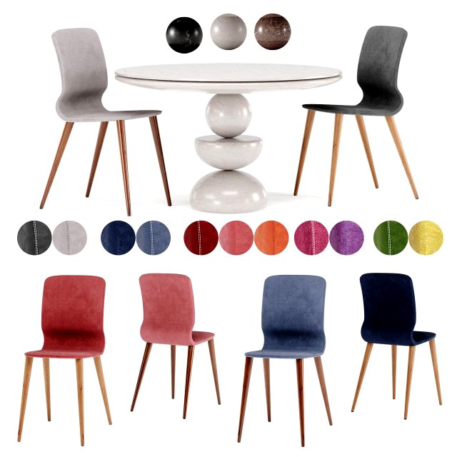 dining set 4- by marble table