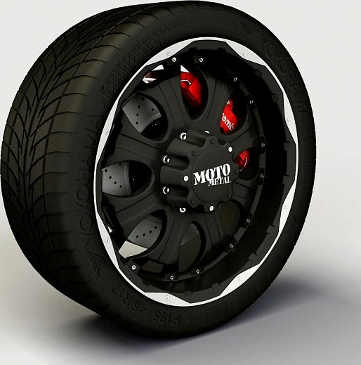 Wheel MotoMetal 959 rim and tyre 3D Model