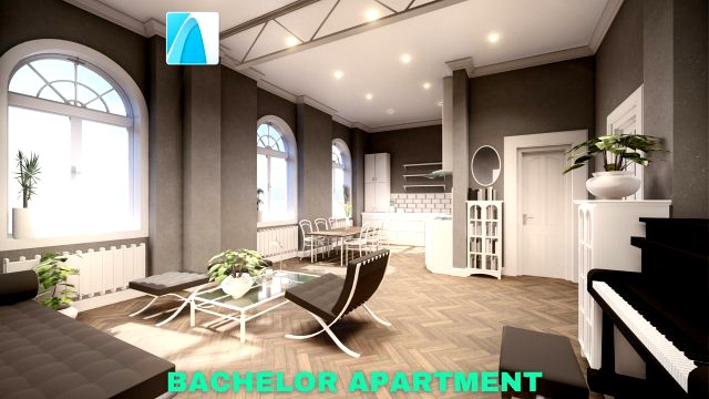 bachelor studio apartment scene - archicad