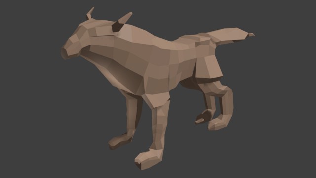 low poly wolf