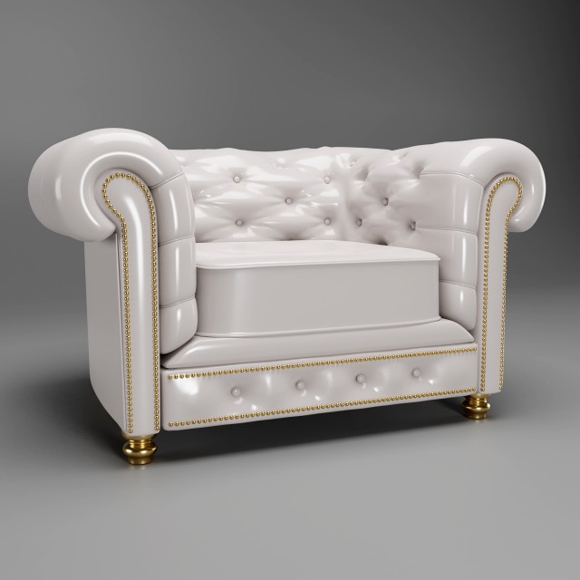 chesterfield white armchair
