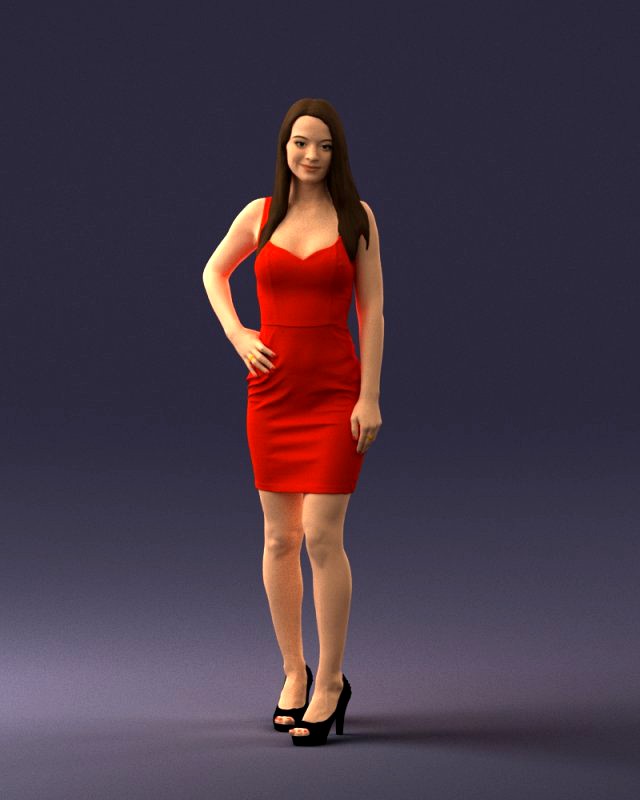 girl in a red dress 1008