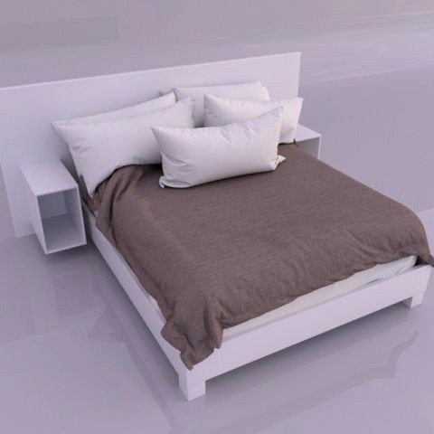 bed with pillows