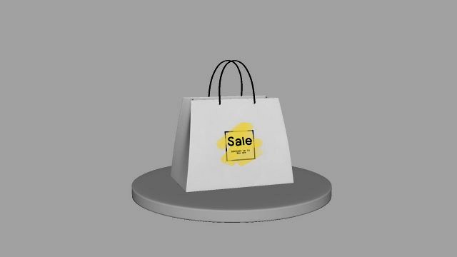 shopping bag setup and texture low-poly