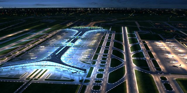 capital airport night view