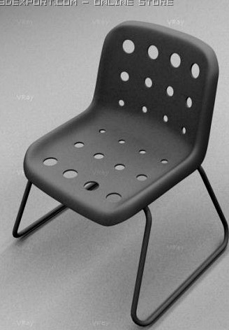 Plastic stacking chair 3D Model