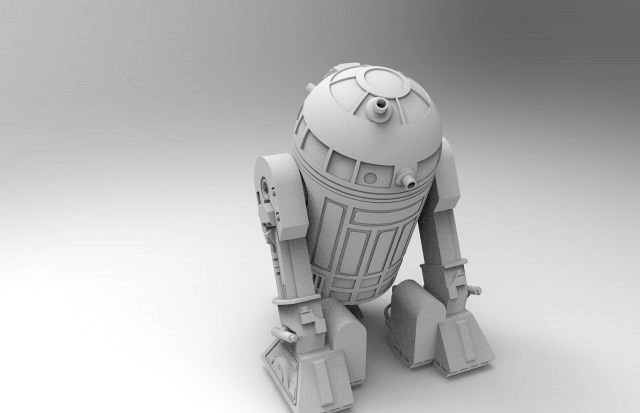 r2-d2 robot 3d print model