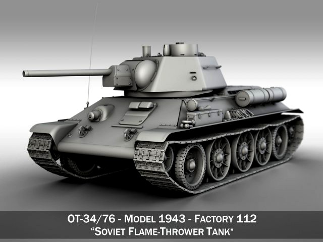 ot-34-76 - model 1943 - soviet flame-thrower tank