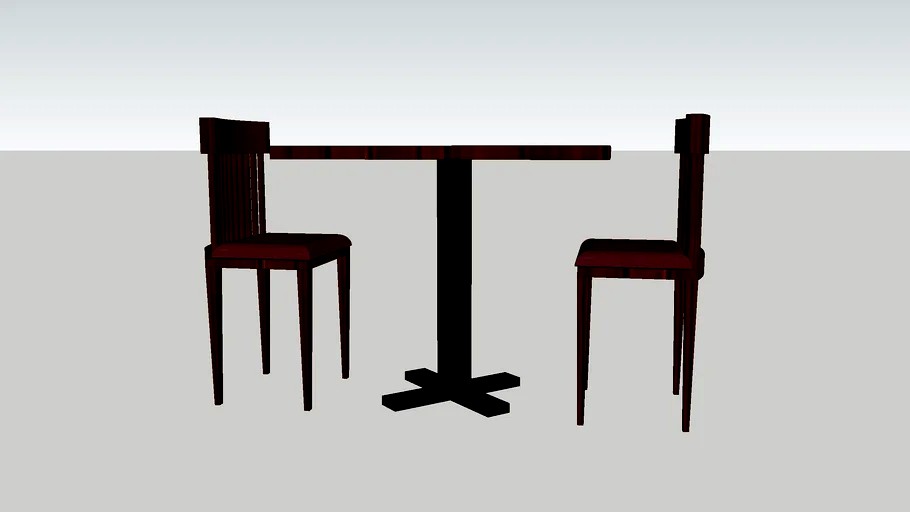 Mahogany Table & 2 Chairs 28x28