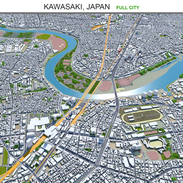 Kawasaki city japan 50km