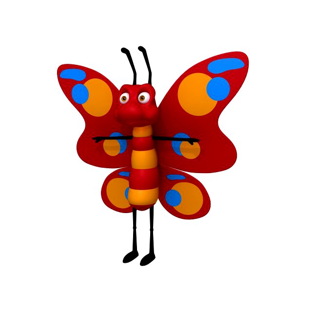 butterfly cartoon 3d model