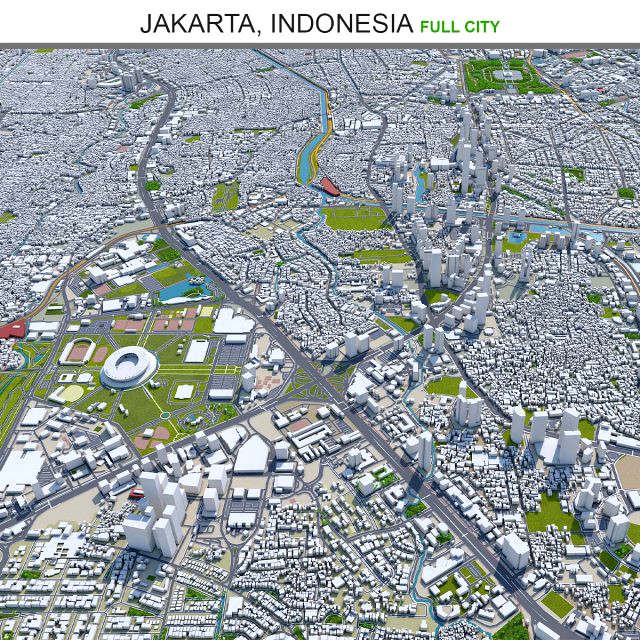 Jakarta city indonesia 50km