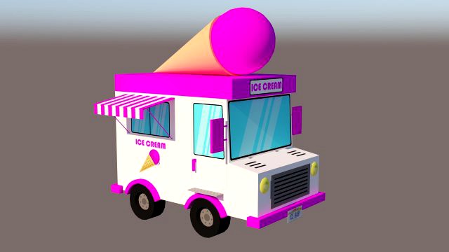ice cream van low-poly